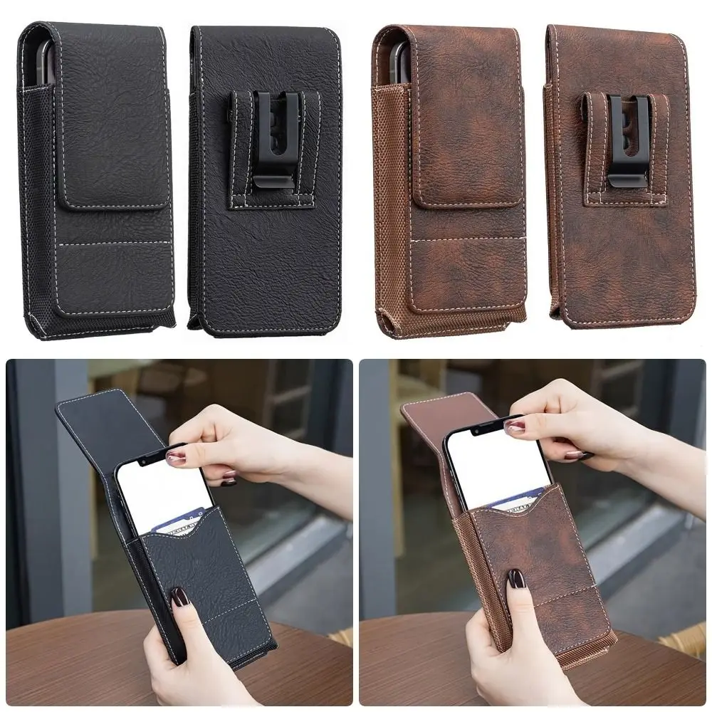 PU Leather Phone Waist Pack with Belt Clip – Outdoor Camping Universal Pouch