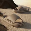 2024 Soft Women Letter Slippers Beach Slides Solid Color Mens Thick Sole Indoor Bathroom Anti Slip Shoes Summer Couple Sandals 2