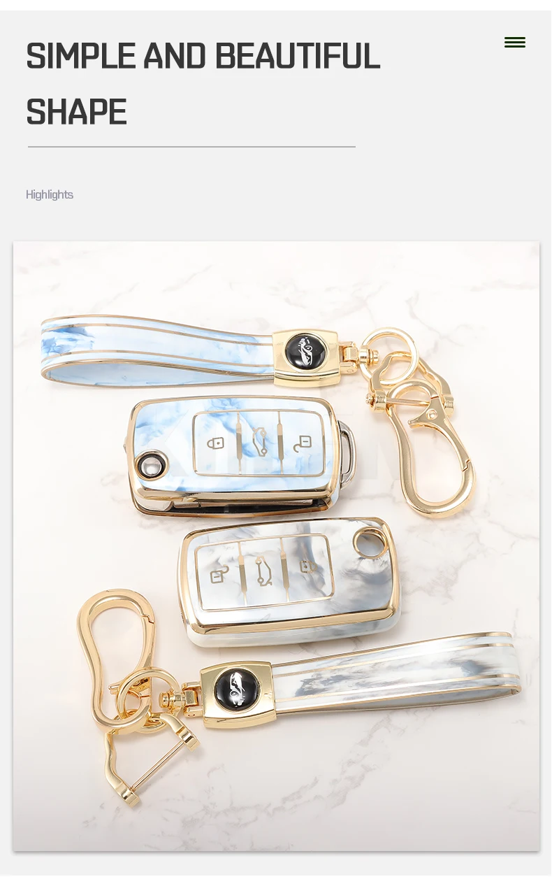 Nuovo TPU Car Flip Key Case Cover Shell per Volkswagen VW Polo Golf Passat Tiguan Beetle Caddy per Skoda Octavia Seat Leon Altea - S8b50323d838c45e9b930a2ed3e2b1a5ci