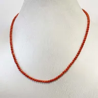 Collier de luxe en corail Orange 3MM pour femmes, petite taille, pierre précieuse, collier d'amour de mariage, bijoux 3