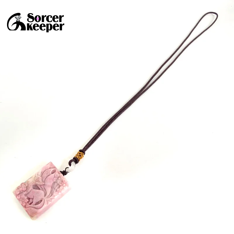 Natural Rhodonite Stone Jade Fox Pendant Necklace Charm Jewelry Fashion Accessories Hand-Carved Man Woman Jewelry Making BH169