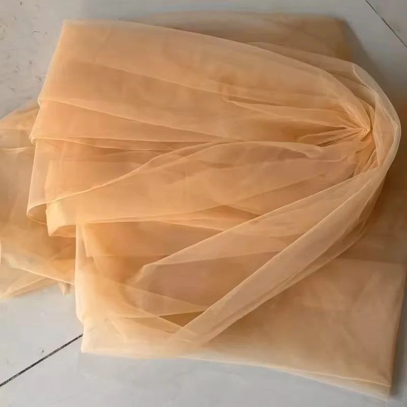 Elegant Light Brown Grey Soft Tulle Fabric for Wedding and Formal Gowns