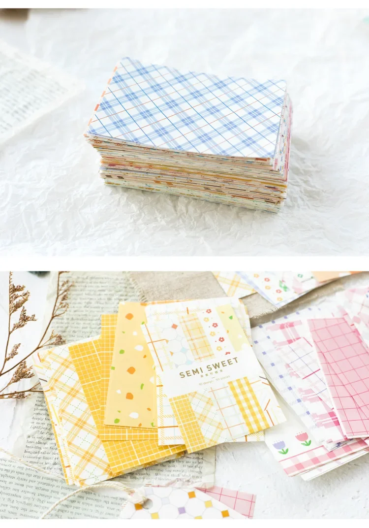 50pcs/pack Half Sugar Sweet Series Decoration Material Paper Photo Album Wall Memo Hand Account Base Notepad 5