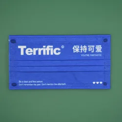 Fashion Adult Disposable Face Shield Mask Blue Print Mascarillas Ninos Men Women 3Ply Dust Masque Go Out Adult Protective Masks