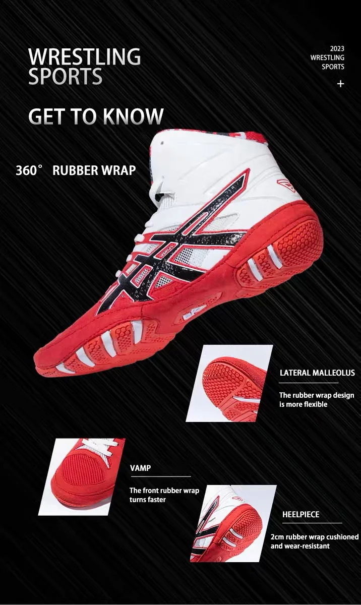 Description Picture 5 of itemProfessional Wrestling Boots Men's Lightweight Fighting Boxing Shoes High Quality Mesh Breathable Boxing Sneakers Size 39-46#