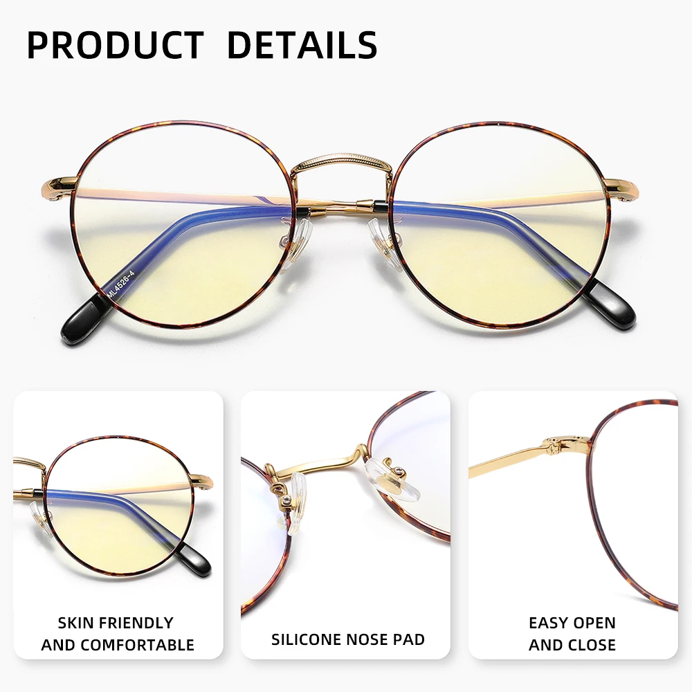 Blue Light Blocking Glasses - Classic Round Clear Lens Computer Protection Eyewear