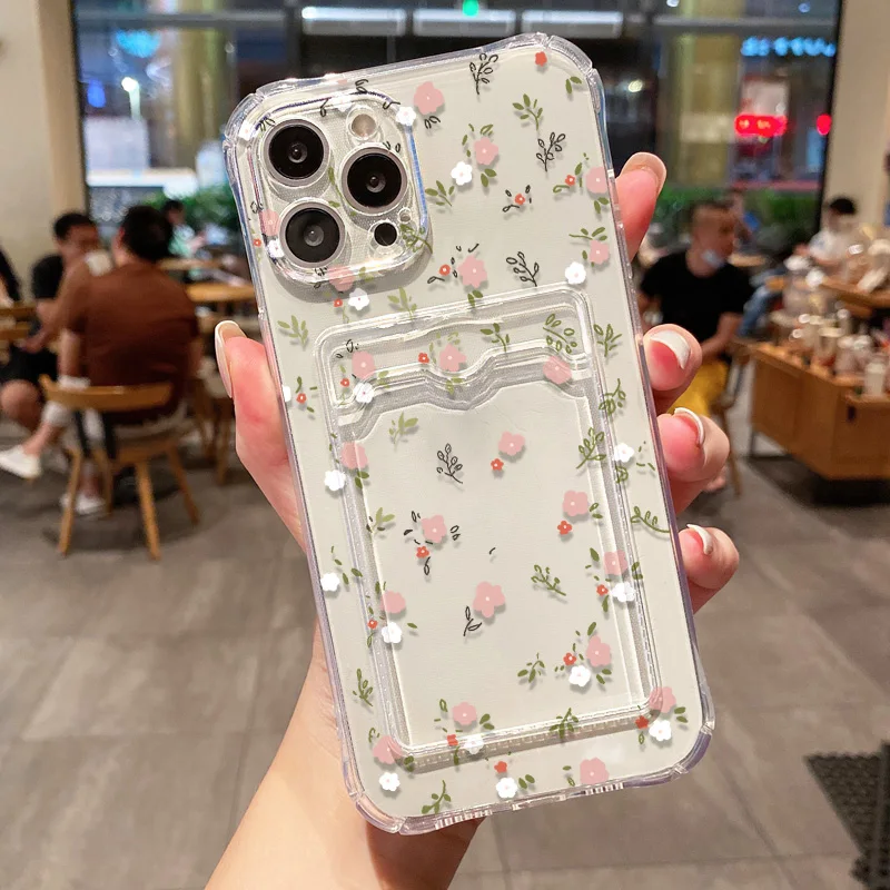 Floral Wallet Phone Case with Card Holder and Protective Cover