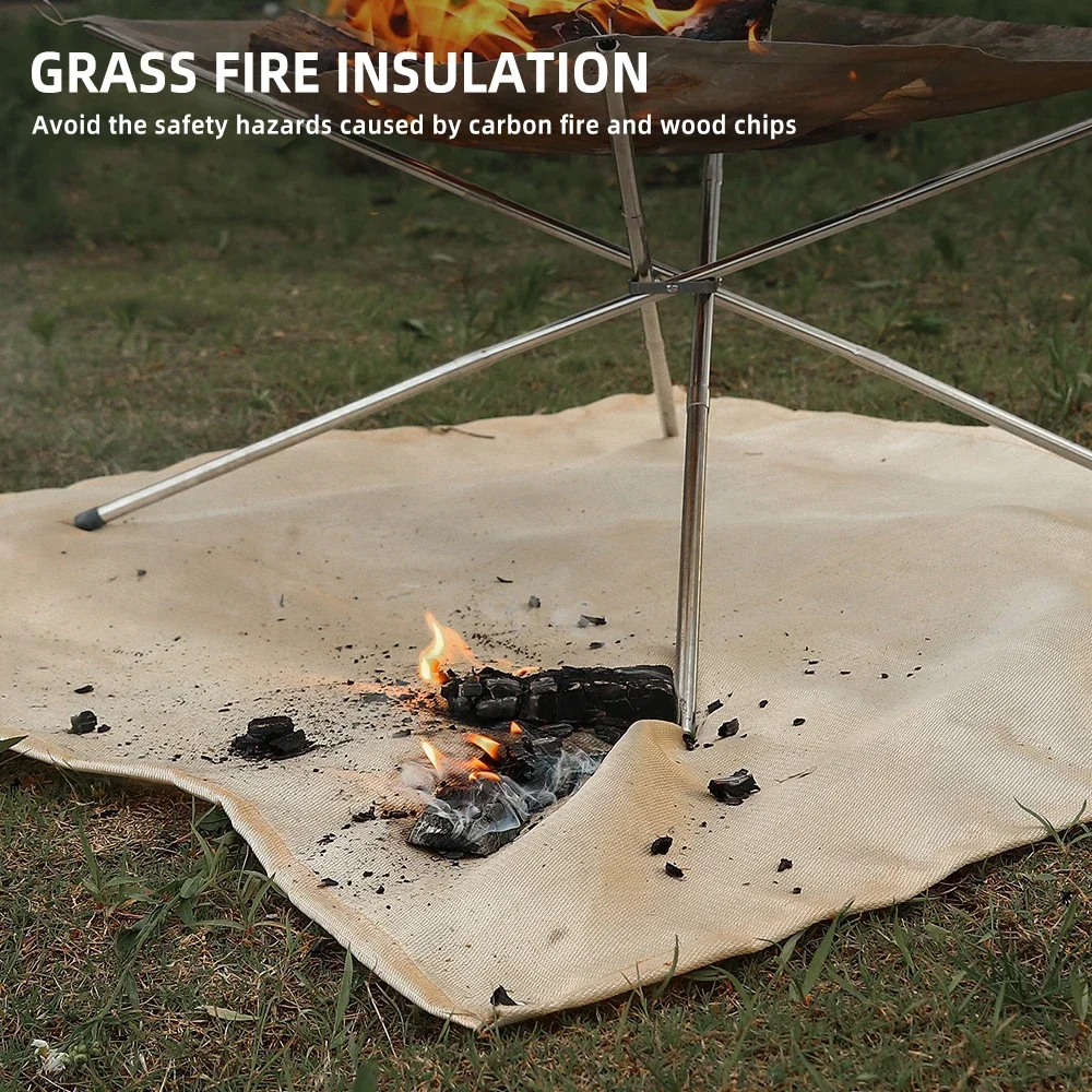 

Barbecue Pad Fire Blanket Camping Fireproof Cloth Fire Pit Mat Picnic BBQ Pad High Temperature Anti-Scald Flame Retardant Rug