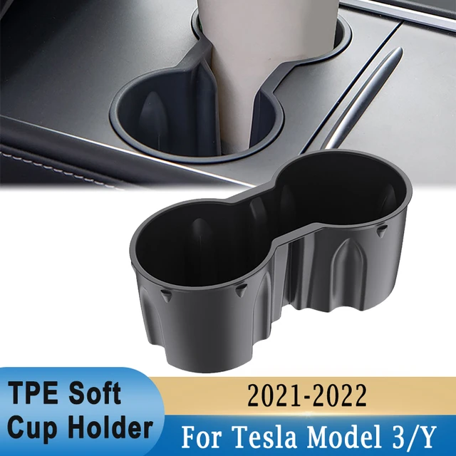 Center Console Cup Holder Slot TPE Double Hole Water Cup Fixing Storage Box  Insert Limiter For Tesla Model 3 Model Y 2021 2022 - AliExpress