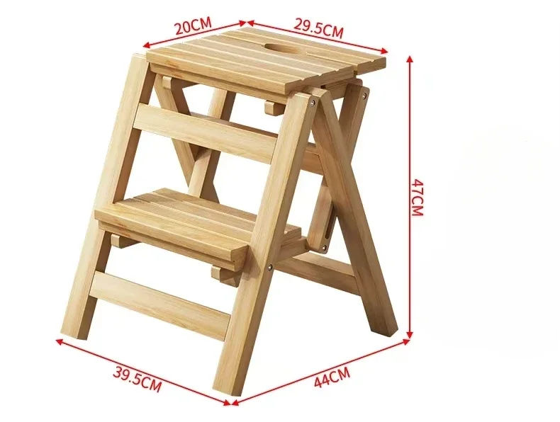 Scaletta Pieghevole Sedia Con In Legno Di Pino, Misure