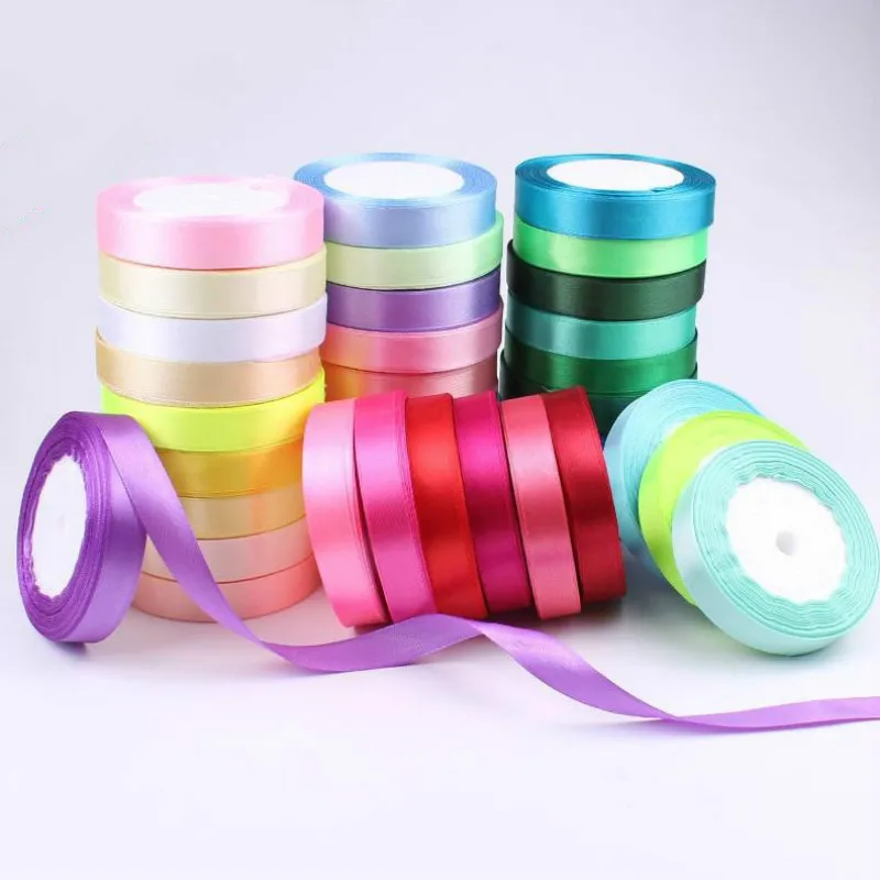 25Yards/roll nastro di raso Grosgrain nastro artigianato fiocco regalo fai da te confezione regalo colore nastro decorativo accessori per cucire da sposa