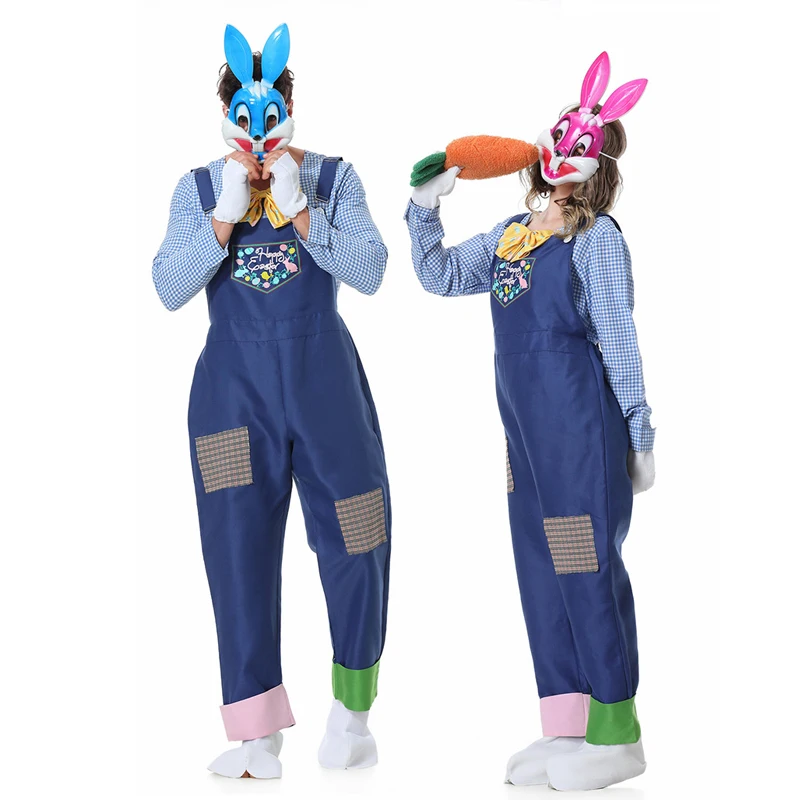 

Carnival Halloween Easter Bunny Costume Unisex Parent-Child Rabbit Mascot Outfit Cosplay Fancy Party Dress