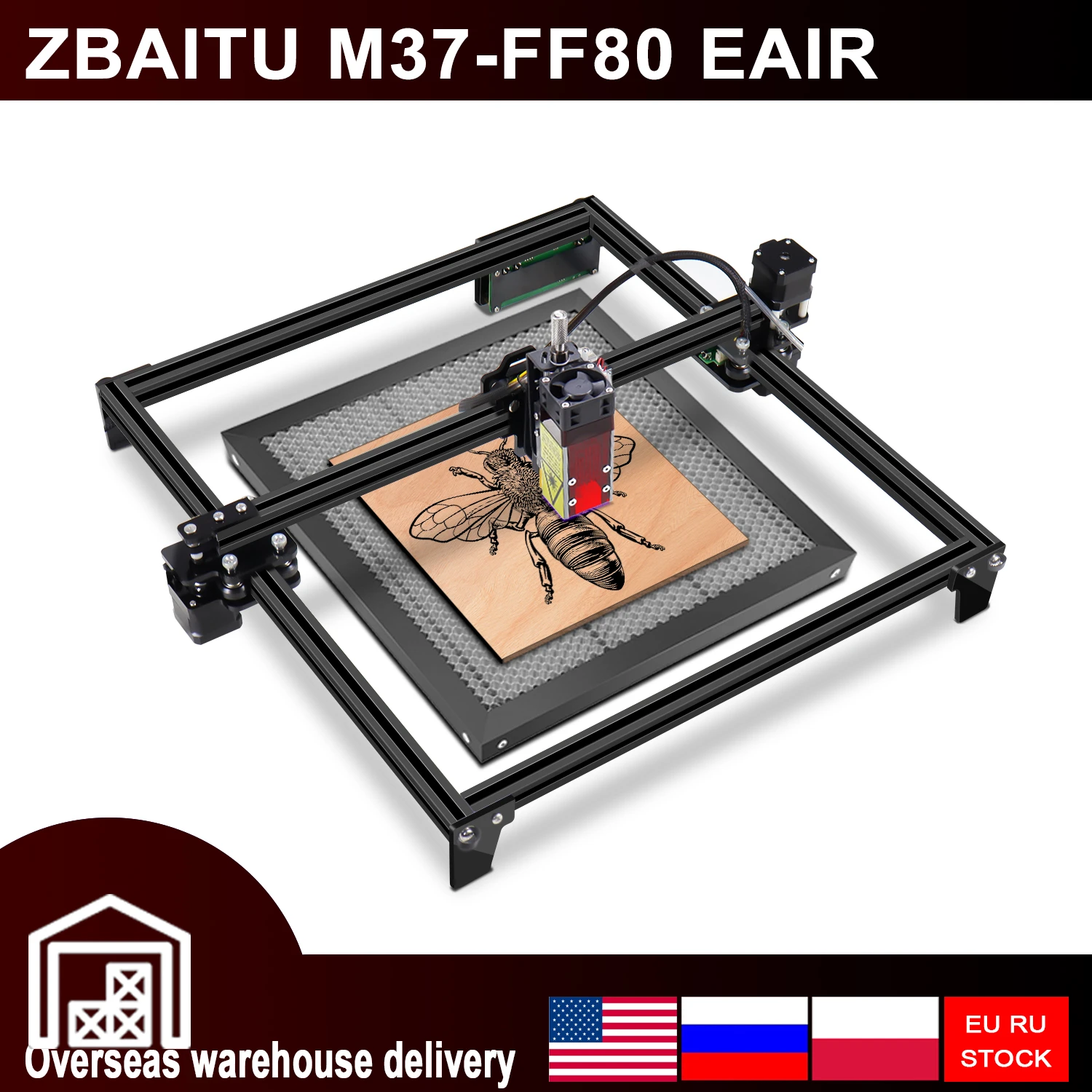 ZBAITU Laser Engraver Cutter, 80W Laser Engraving Cutting Machine, High Power Laser Module with Air Assisted/Wifi Offline wood saw machine