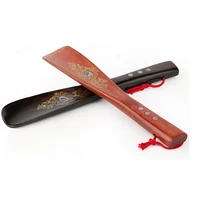 22cm Durable Handle Shoehorn Wooden Shoe Horn Shoe Accessories Shoe Horns Aid Stick Remover Tool Random Color 1