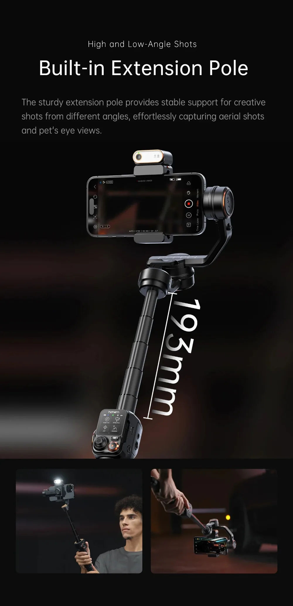 iSteady M7 Smartphone Stabilizer Ai Face Tracking 3-Axis Phone Gimbal Built-in Selfie Stick iPhone/Android Gimbal