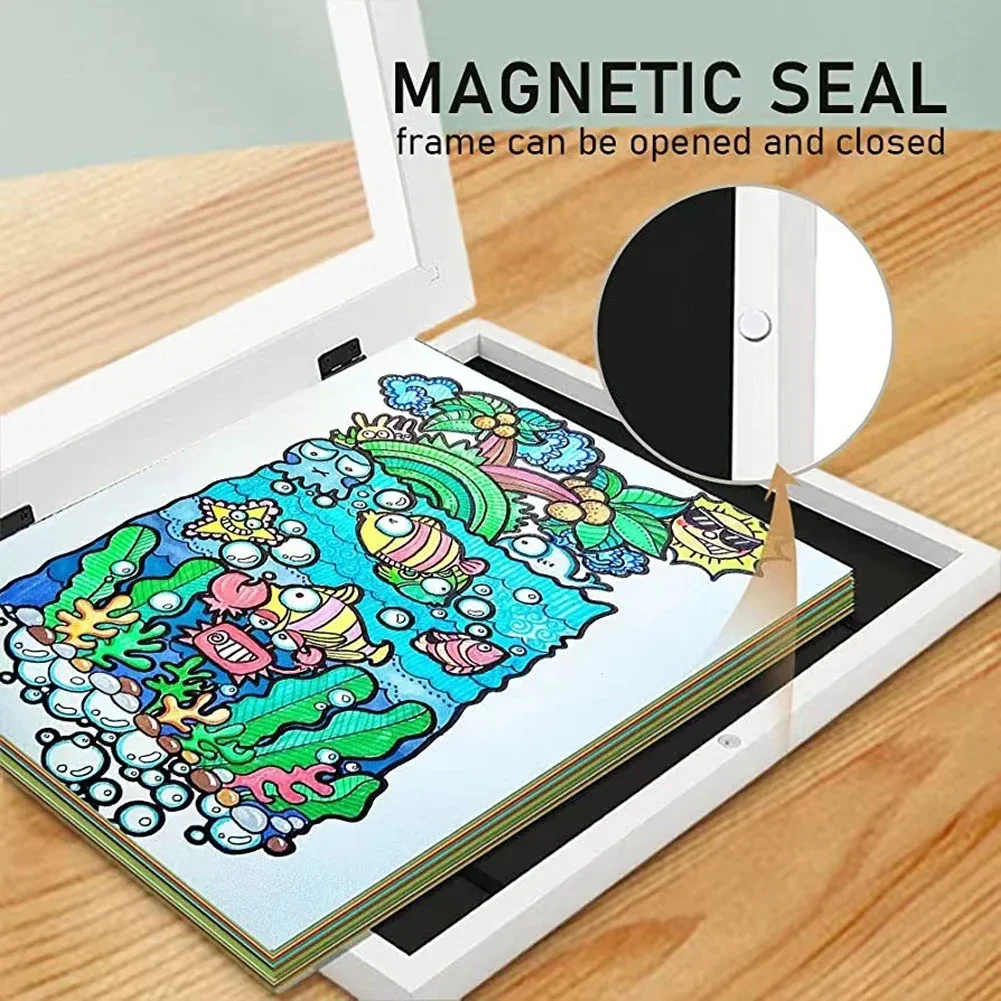 Children Art Frames Magnetic A6 Changeable Kids Frametory for Photo Drawing Paintings Pictures Display Storing Photo Frame