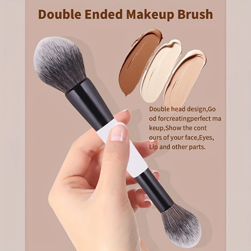 Premium Dual-Ended Makeup Brush Set - 4-Piece Collection with Soft, Fluffy Bristles