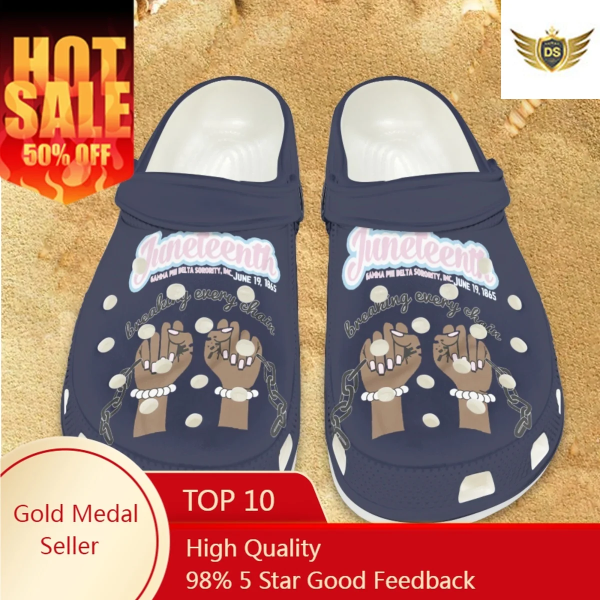 

Sandals Summer Juneteenth Gamma Phi Delta Sorority Designer Comfortable Non-slip Indoor Outdoor Slippers Light Casual Flats Shoe