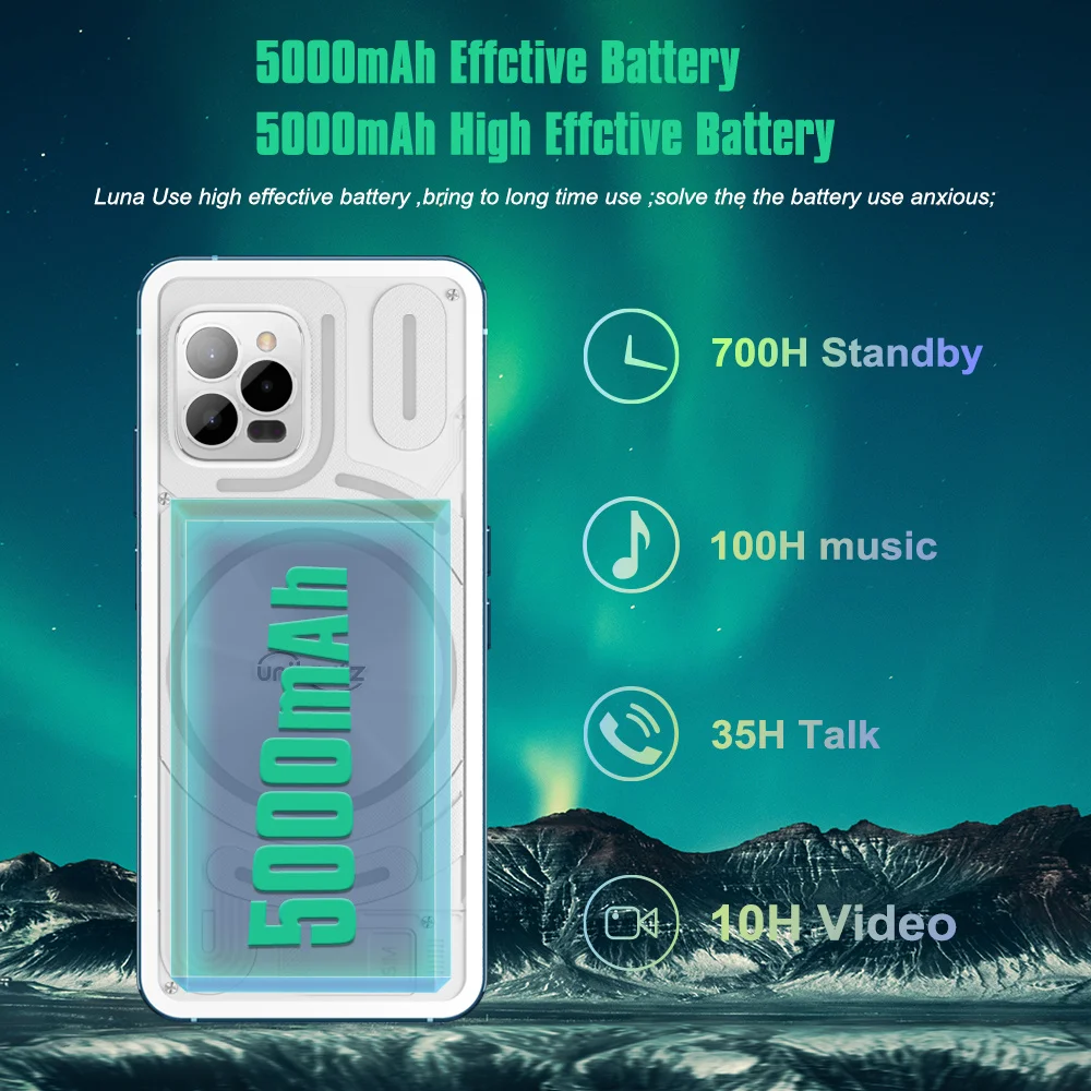 Unihertz Luna Night Vision Cellphones 8GB 256GB 108MP Smartphone Rhythm Ambient Light G99 Android 12 Dual SIM Card Mobile Phone