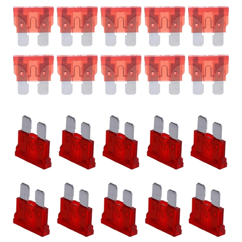 Car Fuse Kit 10Pcs 10 Amp ATC Standard Set Style 10A Automotive Fuses
