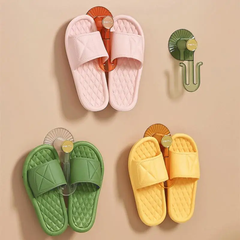 

Household Simple Slippers Shoe Hook Punch-free Sticky Hook Bathroom Slippers Rack Wall-mounted Door Hook Home Bathroom Hooks