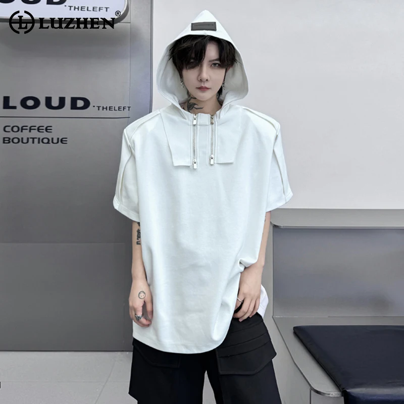 

LUZHEN, дизайнерские толстовки на молнии, модные футболки с коротким рукавом, Летние оригинальные новые модные мужские топы, бесплатная доставка LZ2992