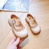 Children's Soft Princess PU Leather Shoes Lolita Loafer Fashion Kids Breathable Lace Girls Soft Sole Shallow Mary Jane Versatile 3