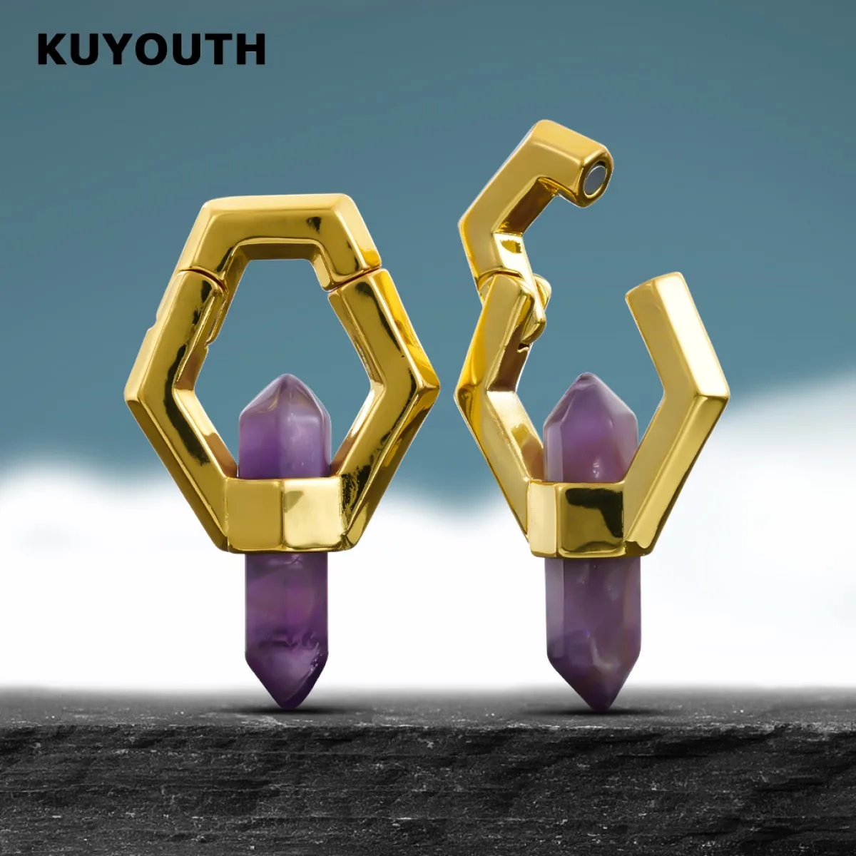 ​KUYOUTH Ear Weight Expanders Ears Gauges Stretchers Copper Piercing Jewelry Earrings 2PCS