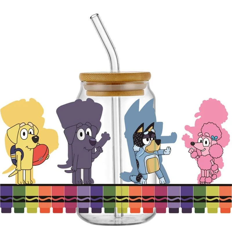 3D Lovely Cartoon Dog UV DTF DIY Transfer Sticker for Cup DIY 16oz Washable UV DTF Cup Wrap Label Miniso self adhesive stickers,vinyl stickers,tiles sticker transfers,beverage bottle wrap transfer