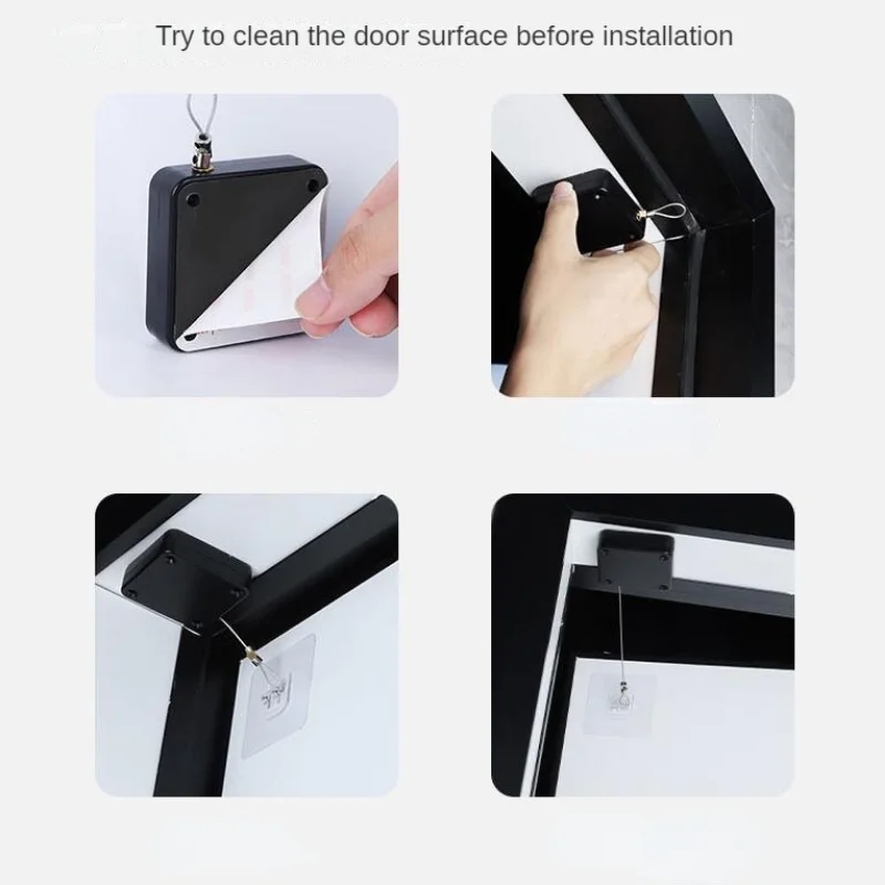 Automatic Door Closer 500g-1000g Tension Punch-Free Adjustable Door Closing Device door closer
