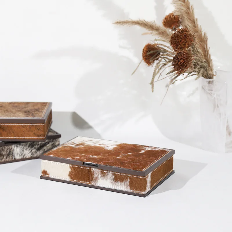 

Vintage Horsehair Jewelry Organizer Box Luxury Necklace Ring Storage Box Home Organization Personalised Retro Jewelry Box