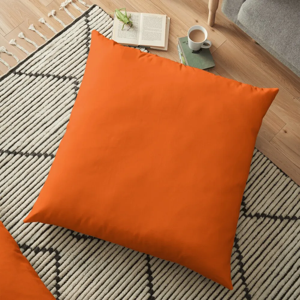 

Dark Neon Orange Floor Pillow Couch Cushions