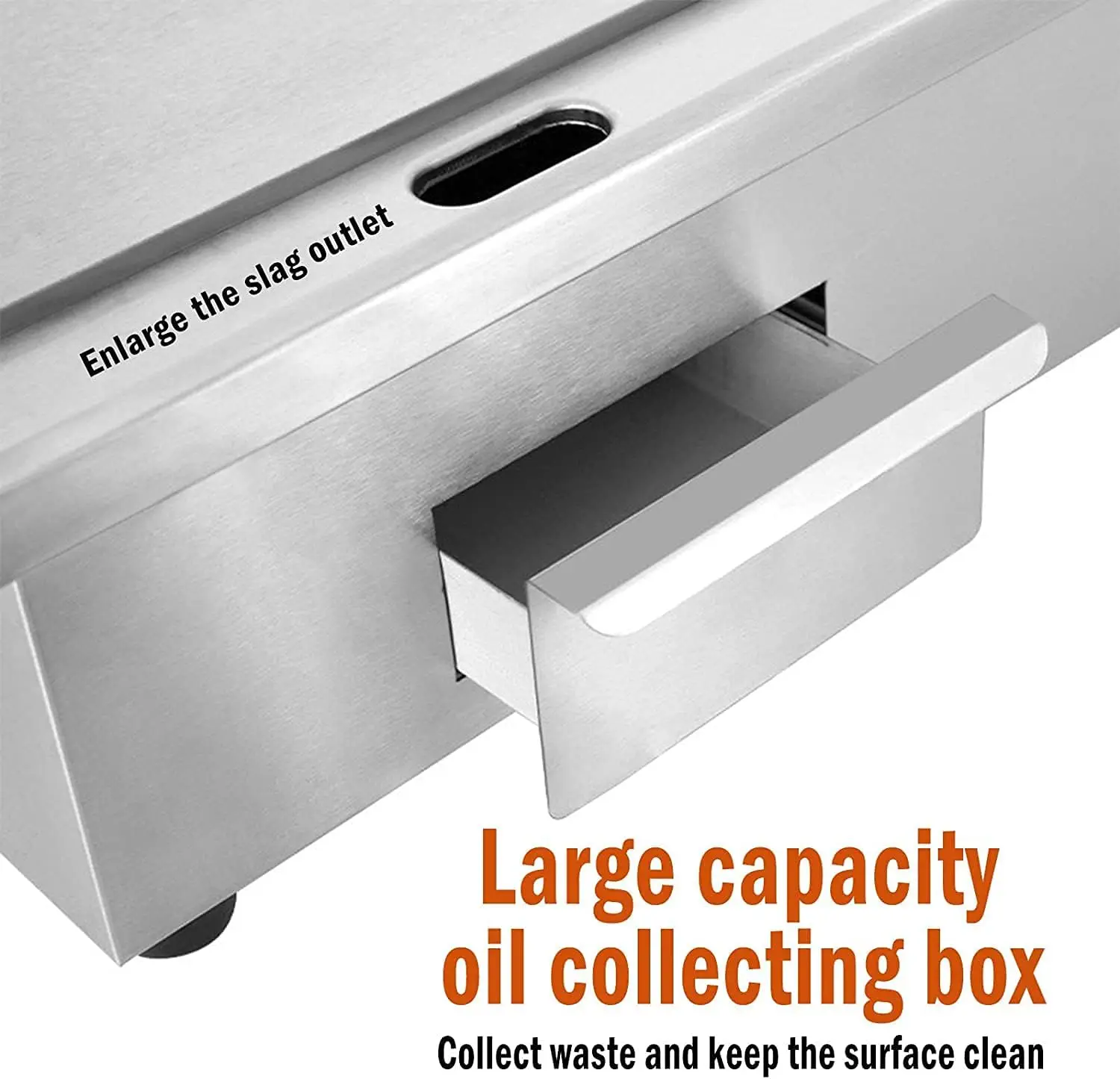 Electric Countertop Griddle Stainless Steel BBQ Flat Top Grill Hot Plate, Adjustable Thermostatic Control 122°F-572°F, Stainless 5