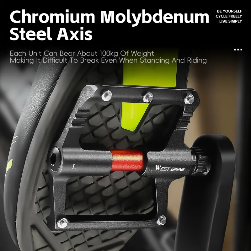 WEST BIKING Ultralight Bike Pedals Sealed 3 Bearing Aluminum Alloy Bicycle Pedal Non-slip MTB Road Bike Pedal Flat Pedals A Pair