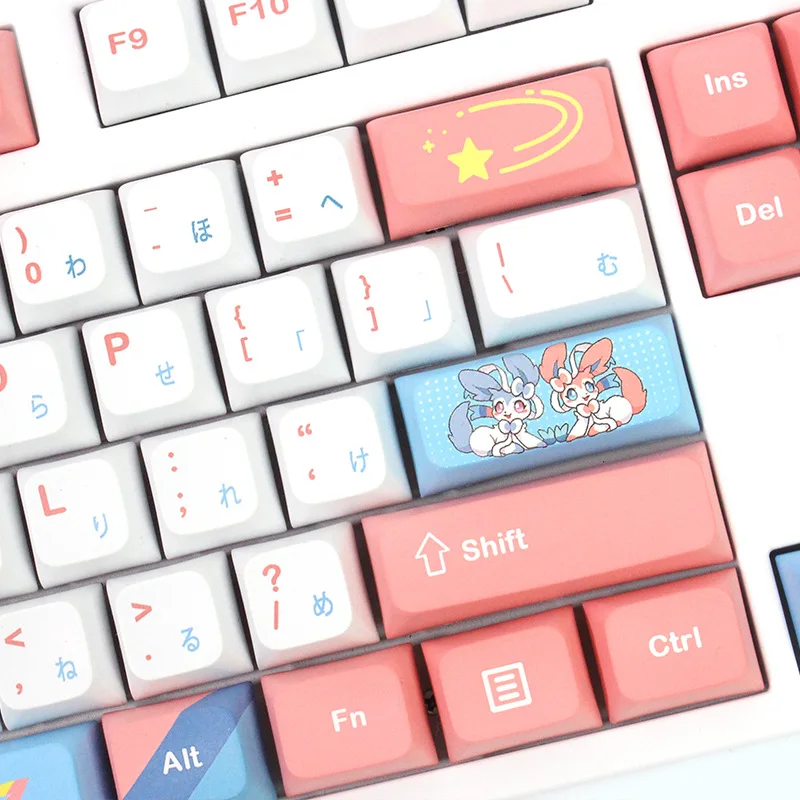 Фото Колпачок для механической клавиатуры XDA с 130 клавишами Аниме Покемон сильвеон PBT №4