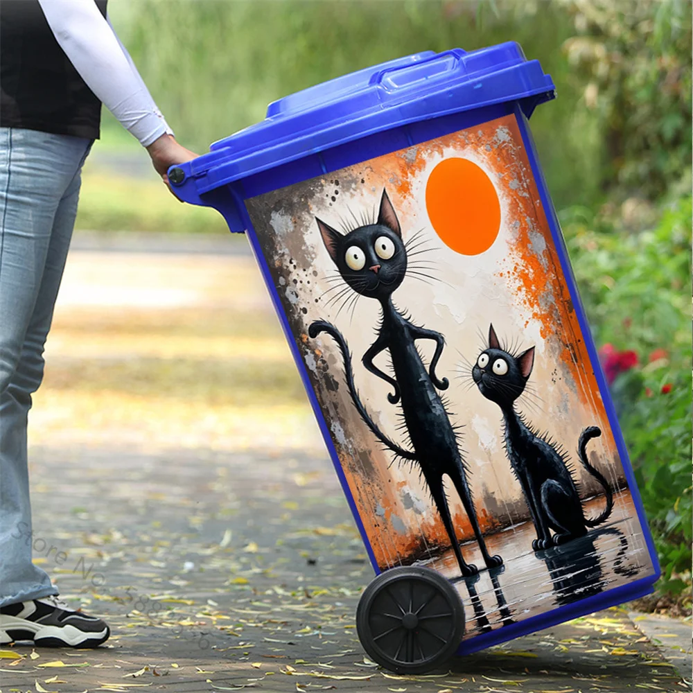 Lustige Cartoon-Pferde-Mülleimer-Aufkleber, lächelnde Tiere, Katze, Schaf, Vinyl-Aufkleber, Heimdekoration, wasserfest, rutschfest, Mülleimer-Dekoration, leicht zu reinigen – Detail 15