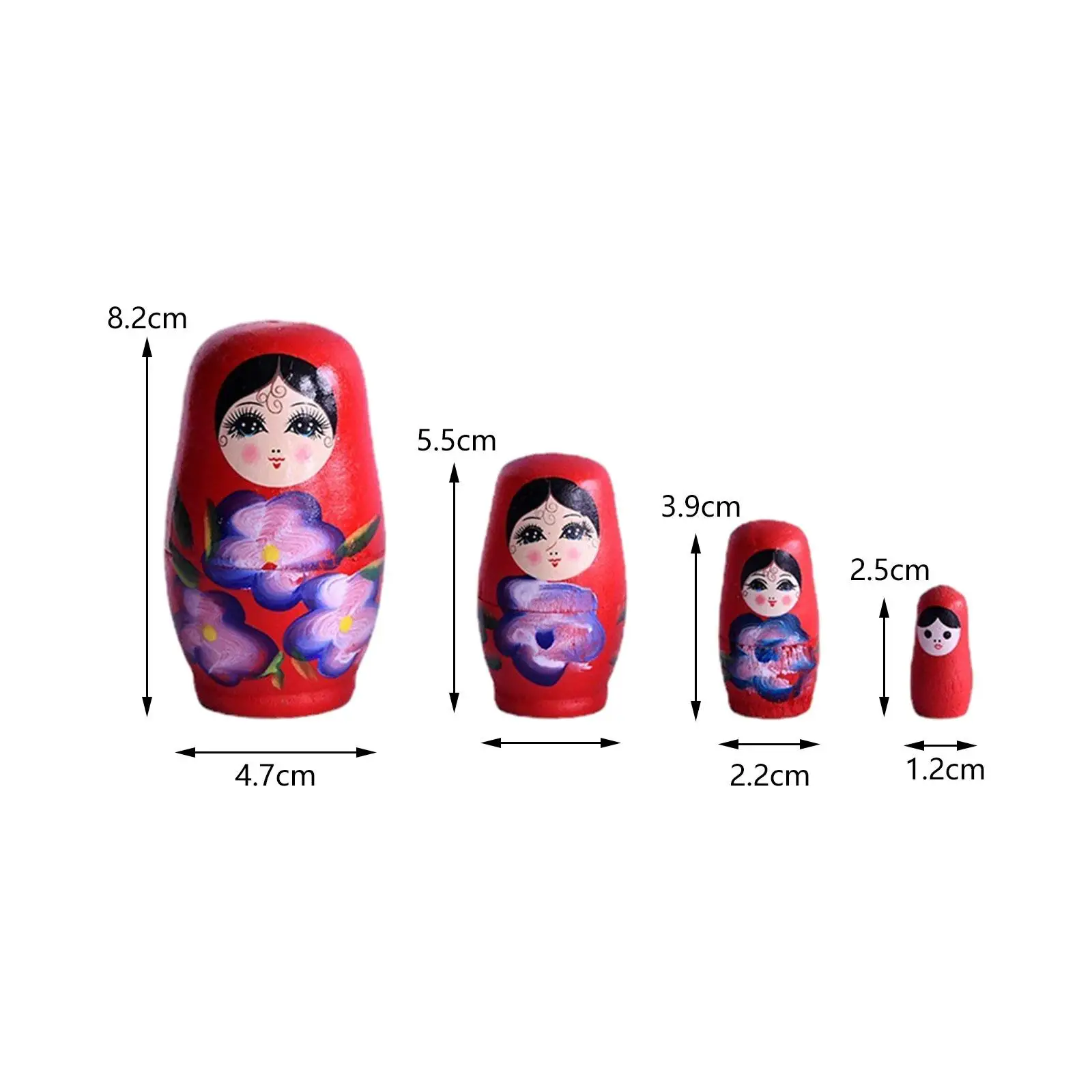 4 Pieces Nesting Doll Toy Cute Matryoshka Dolls for Tabletop Holiday Decor