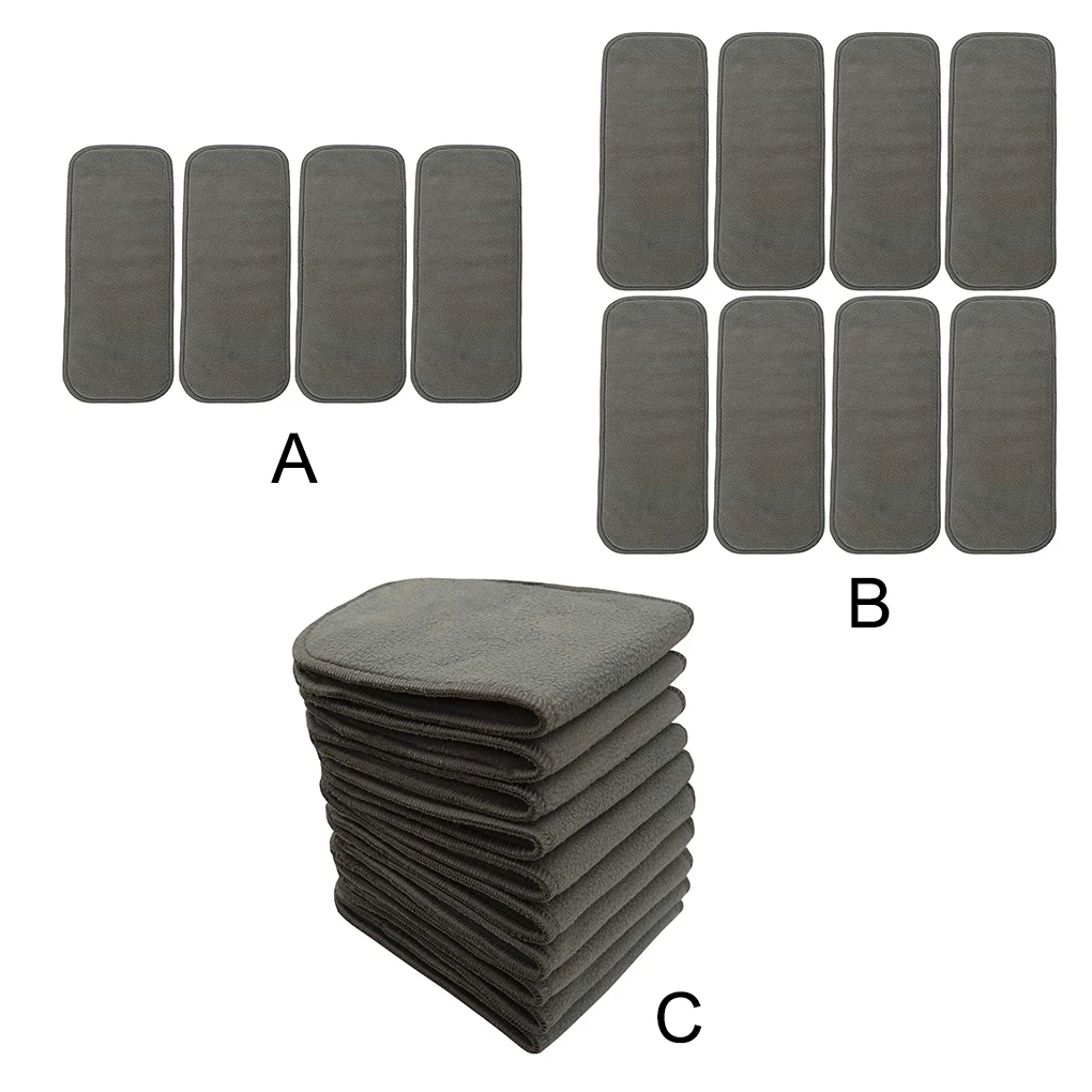 

Baby Diaper Inserts Absorbent Breathable Bamboo Charcoal Nappy Liner Washable Reusable Replacement Changing 4 Layers