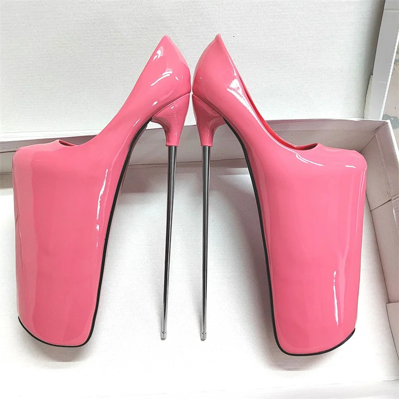 Pole Dance High Heels 19/22/30cm Extreme Platform Women Pumps Metal Heel Ankle Buckle Size 50 Pink Green Woman Wan Leisure Heels 2
