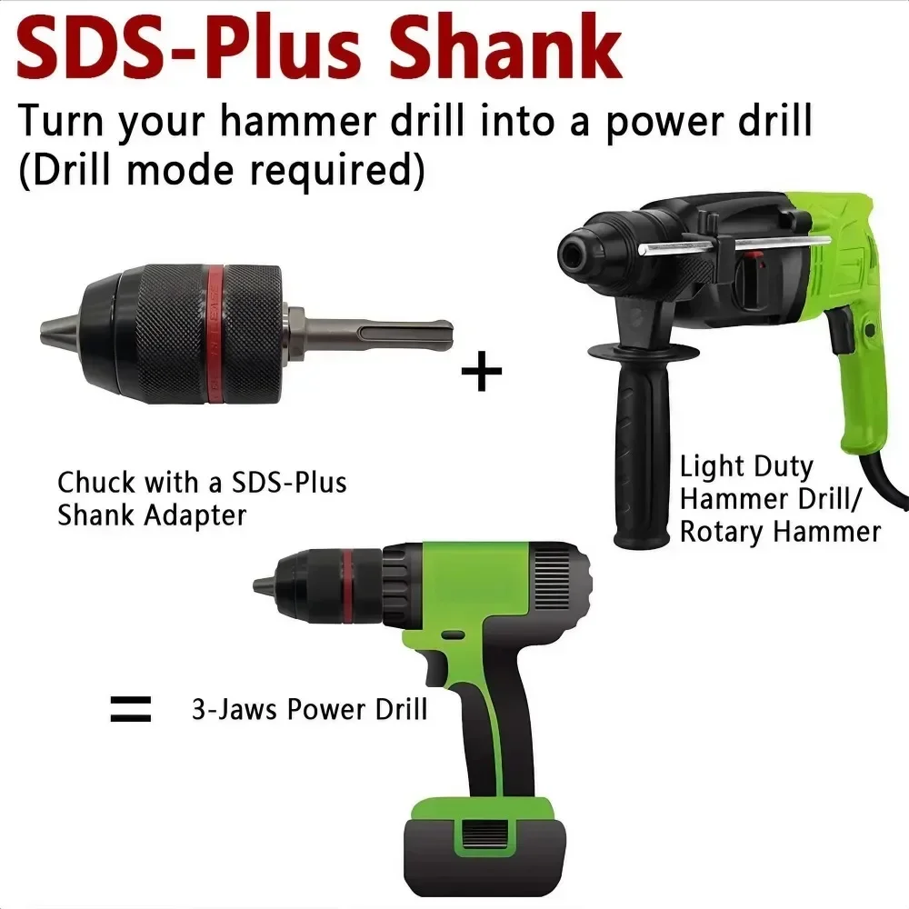 2 Size 1.5-10mm Drill Chuck Adapter Convert Impact Wrench to Electric Drill 3/8-24UNF Lightweight & Reliable