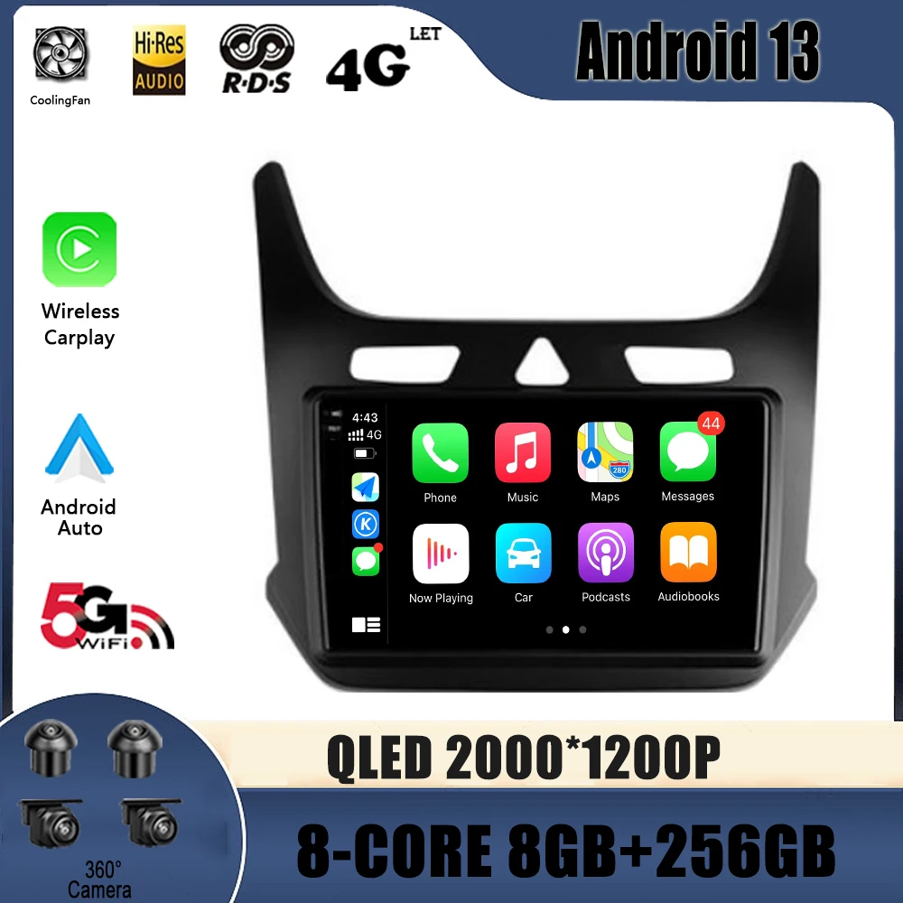 

Wireless Carplay Android 13 DSP Stereo Auto Multimedia Radio Player GPS Navigation For Chevrolet Cobalt 2 2011 - 2018 No 2Din