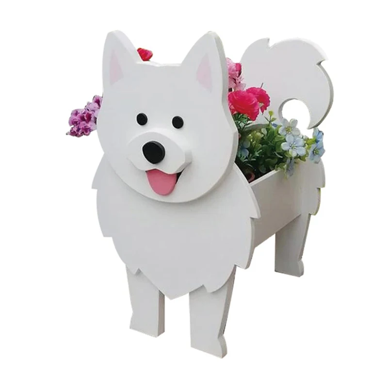 

Garden Flower Pot Dog Shape Planter Poodle Corgi Yorkshire Animal Pots Plastic Flowerpot Plant Container DIY Garden Home Decor