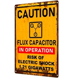 Retro Flux Capacitor in Operation Metal Wall Art Tin Sign - Aluminum 14x20cm (Aluminum sign)