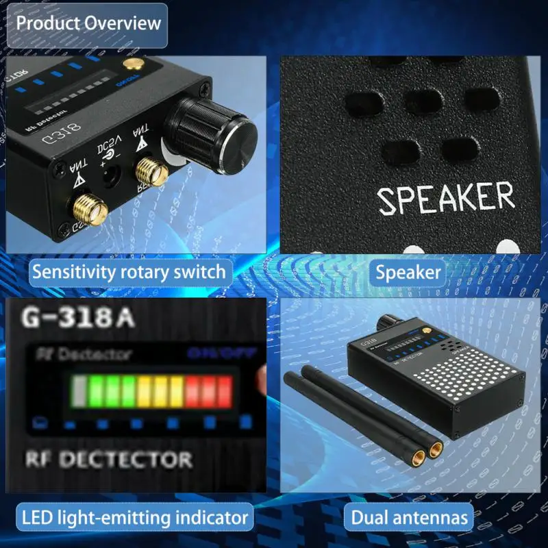 1PCS Profession RF Signal Detector Anti- Tapping Anti Detector Eavesdropping Pinhole Audio Bug GSM Device Finder Anti