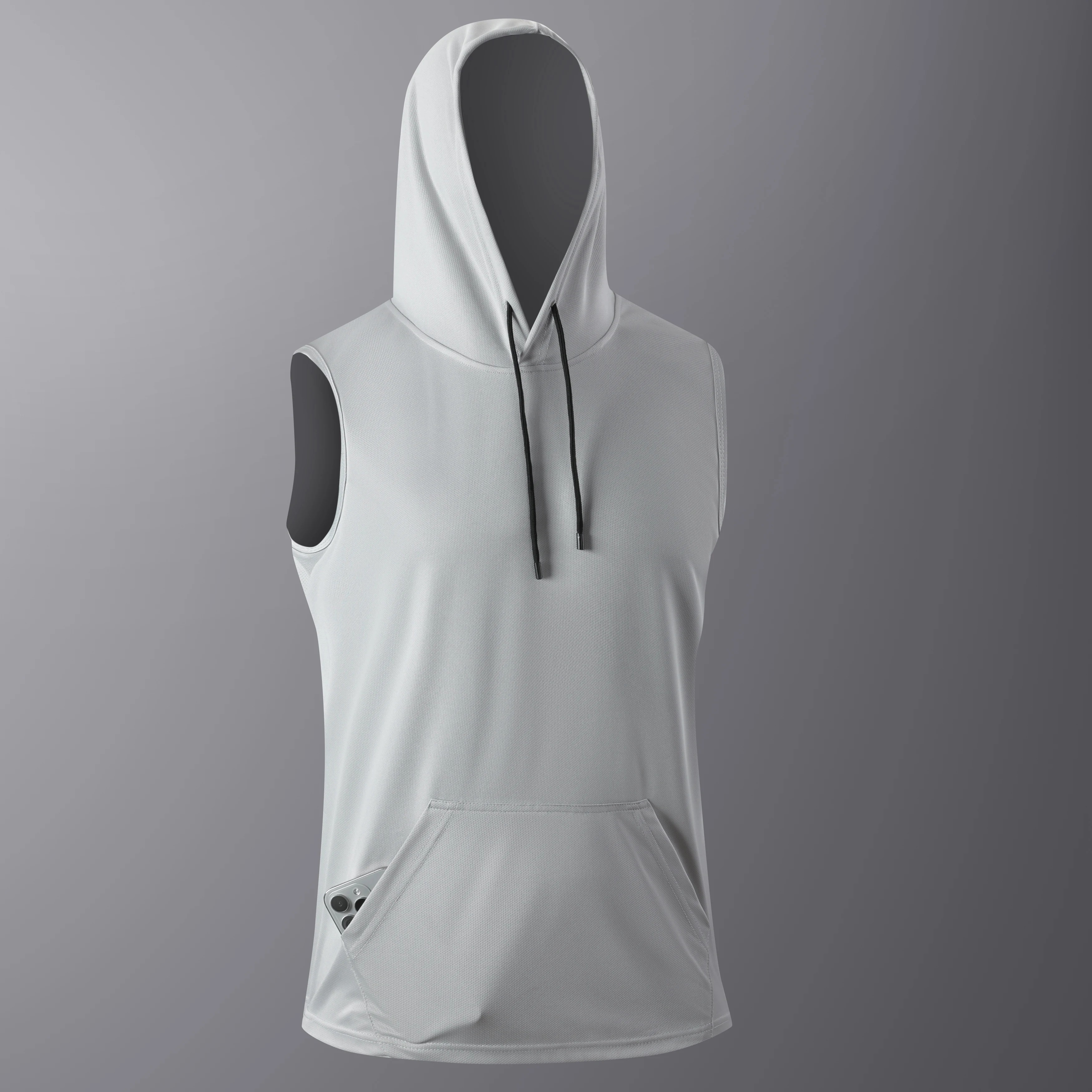 Quick-Dry Black Gym T-Shirt with Hoodie - Summer Streetwear Fashion