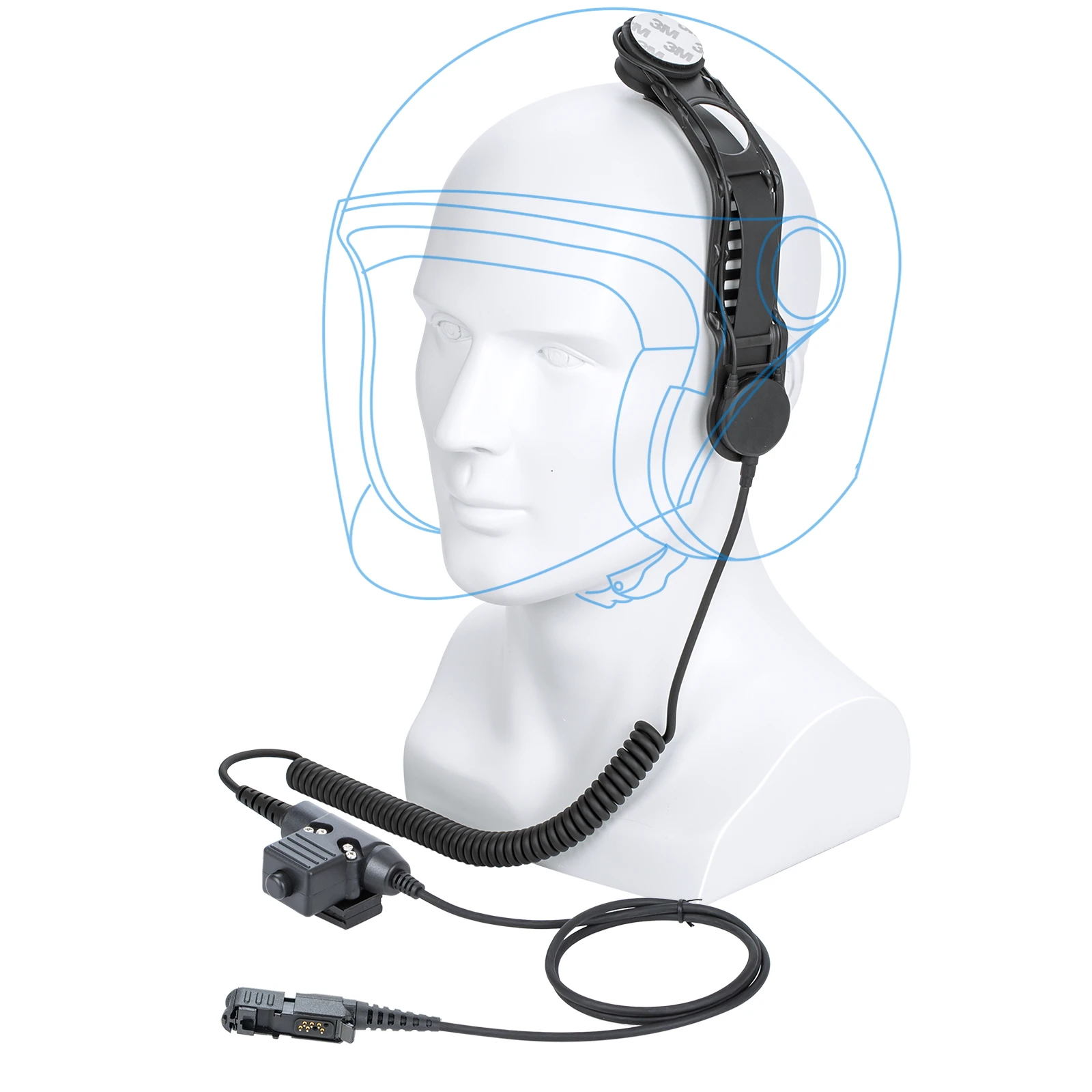 Motorcycle Bike Fighting Helmet Bone Conduction Headset with U94 PTT Adapter For Motorola Xir P6600 P6620 XPR3300 XPR3500