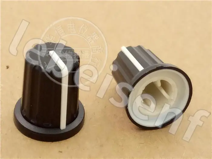 12 Pz W15.5Mm * H17.5Mm Tappo Manopola Potenziometro A Mezzo Asse/Plastica Un Tappo Nero 0 Gradi 90 Gradi 180 Gradi 270 Gradi