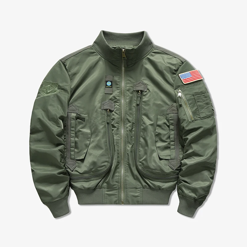 MA-1 American pilot cotton jacket men's autumn and winter thick warm baseball jacket fashion men's military fan