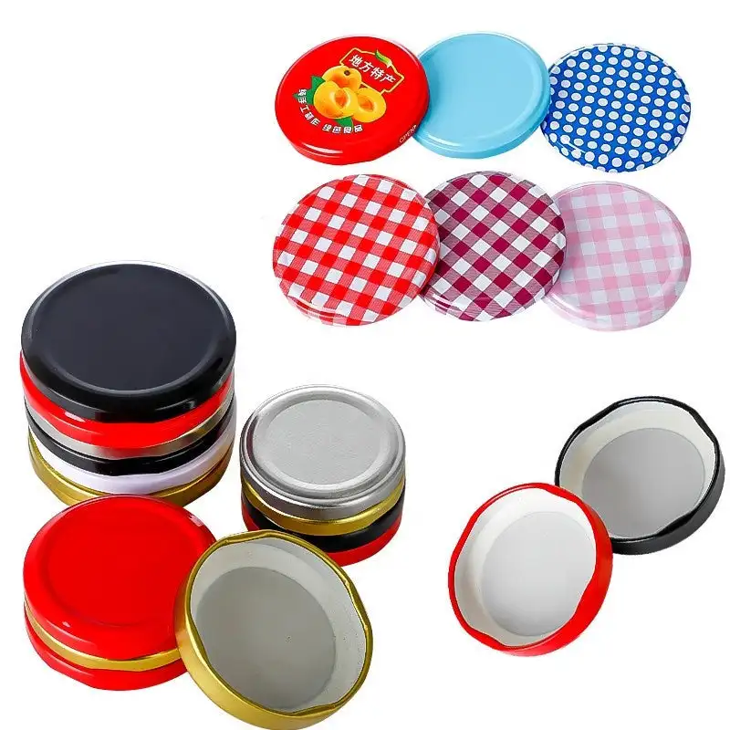 Factory Produced Tin Cap Lid for Glass Jars and Bottles Family Size Various Color 12pcs-Kit