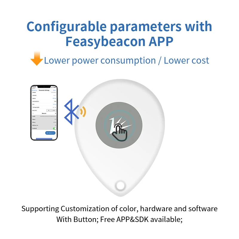 Nordic nRF52832 BLE 5.2 czujnik ruchu NFC iBeacon IP67 poręczny Tag do śledzenia zasobów rozwiązanie IoT Beacon BLE